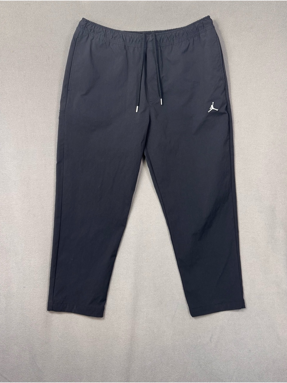 Jordan Women’s Black Training Track Nylon Pants with White Jump Man Jordan Logo